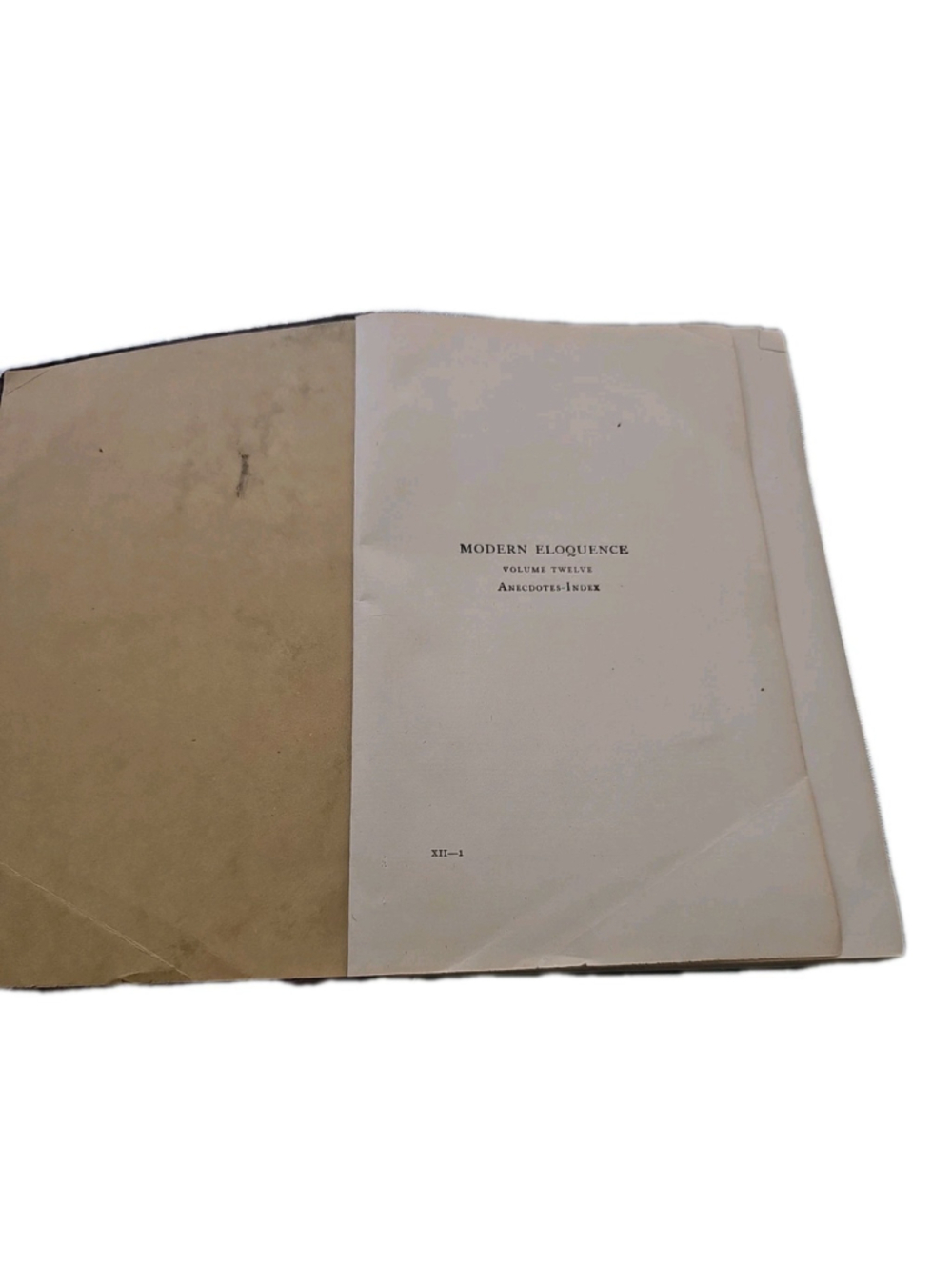 Modern Eloquence Volume Twelve Anecdotes-Index Antique Hardcover Book
